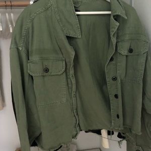 All Saints Green Denim Jacket